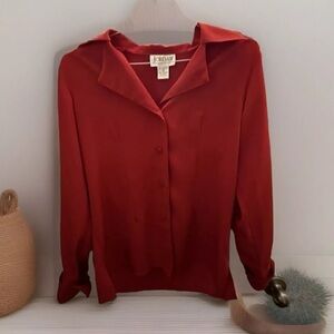 Vintage Jordan Size Medium Red Button Up With Skinny Shoulder pads
